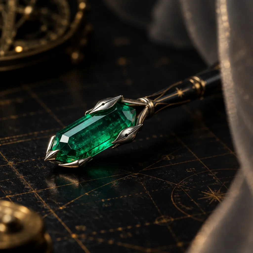 Utarid-e-Qalam emerald quill-tablet ring